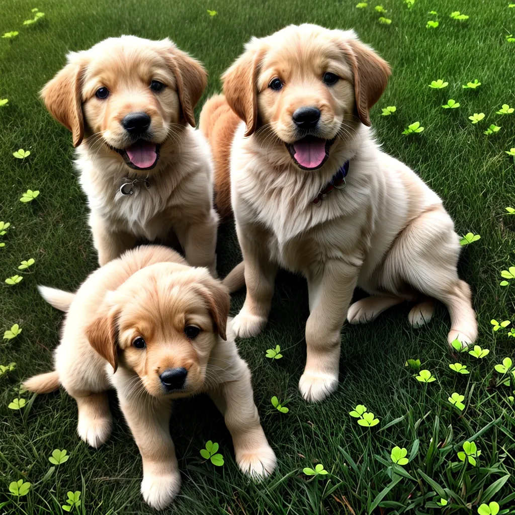 Título do blog: Descubra o Significado do Sonho Sortudo e sua Ligação com o Peludo 5 Fotos cachorro dourado folhas trevo sorte