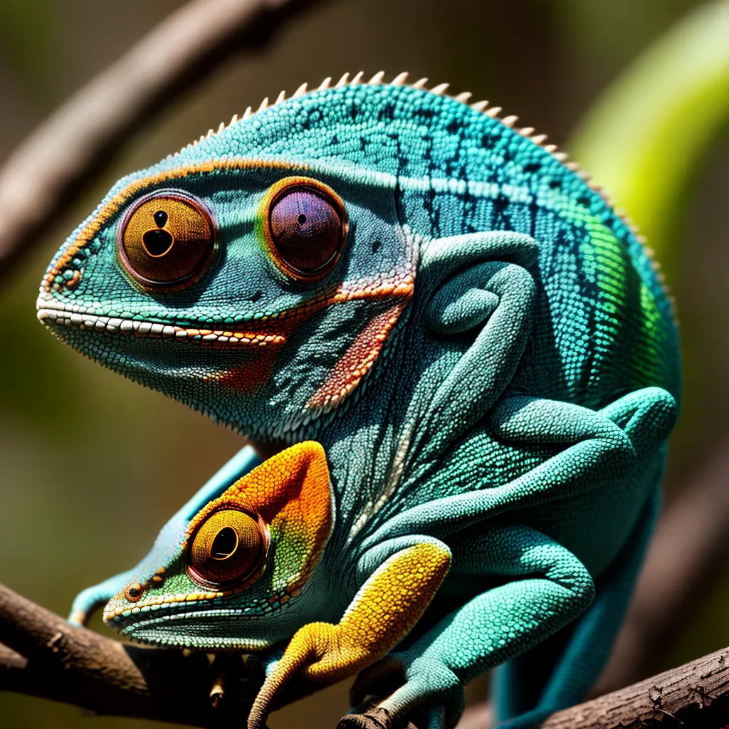 Sonhar com Répteis: Desvendando os Mistérios do Mundo Animal 2 Fotos camaleao colorido ramo camuflagem