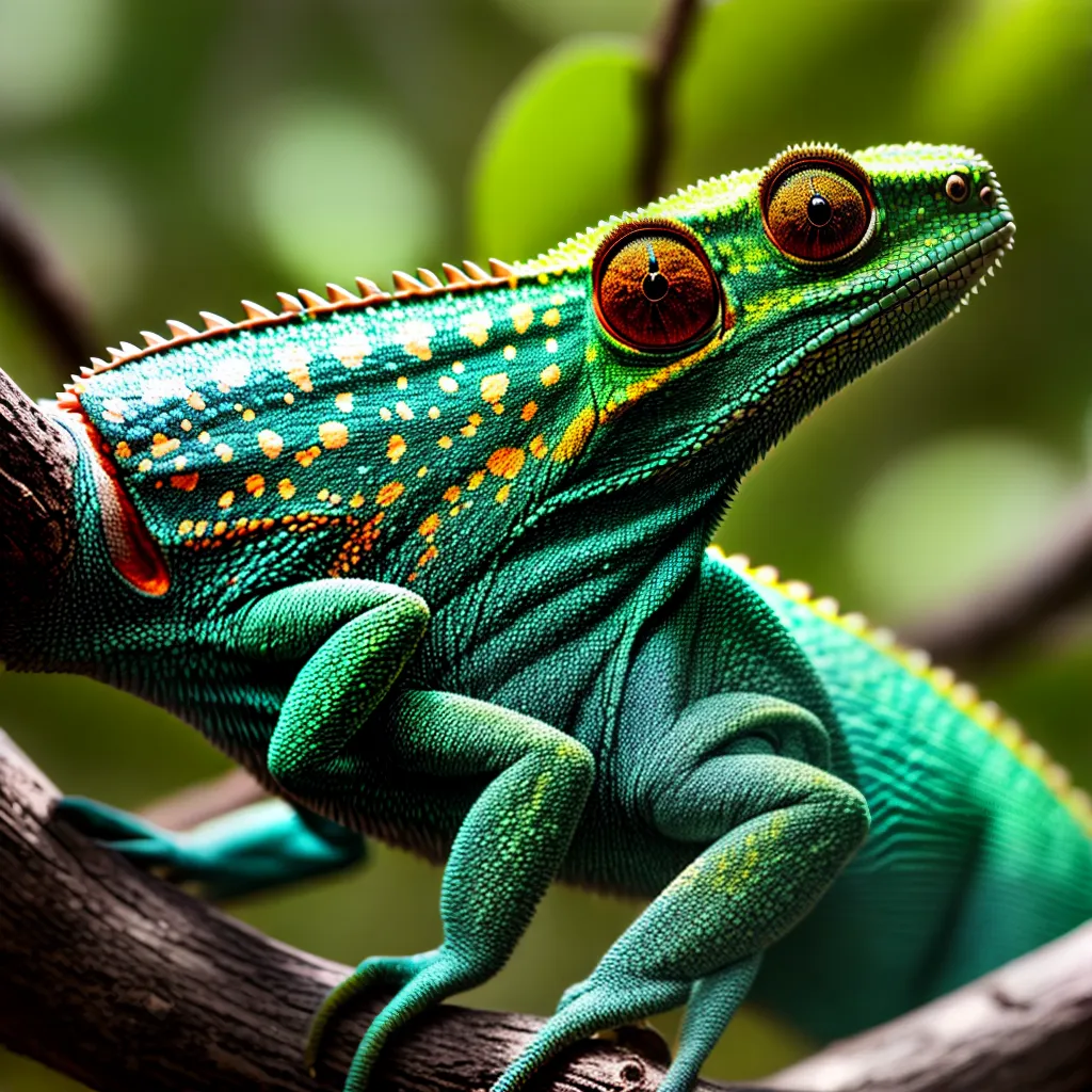 Sonhar com Répteis: Desvendando os Mistérios do Mundo Animal 5 Fotos camaleao verde olhos brilhantes