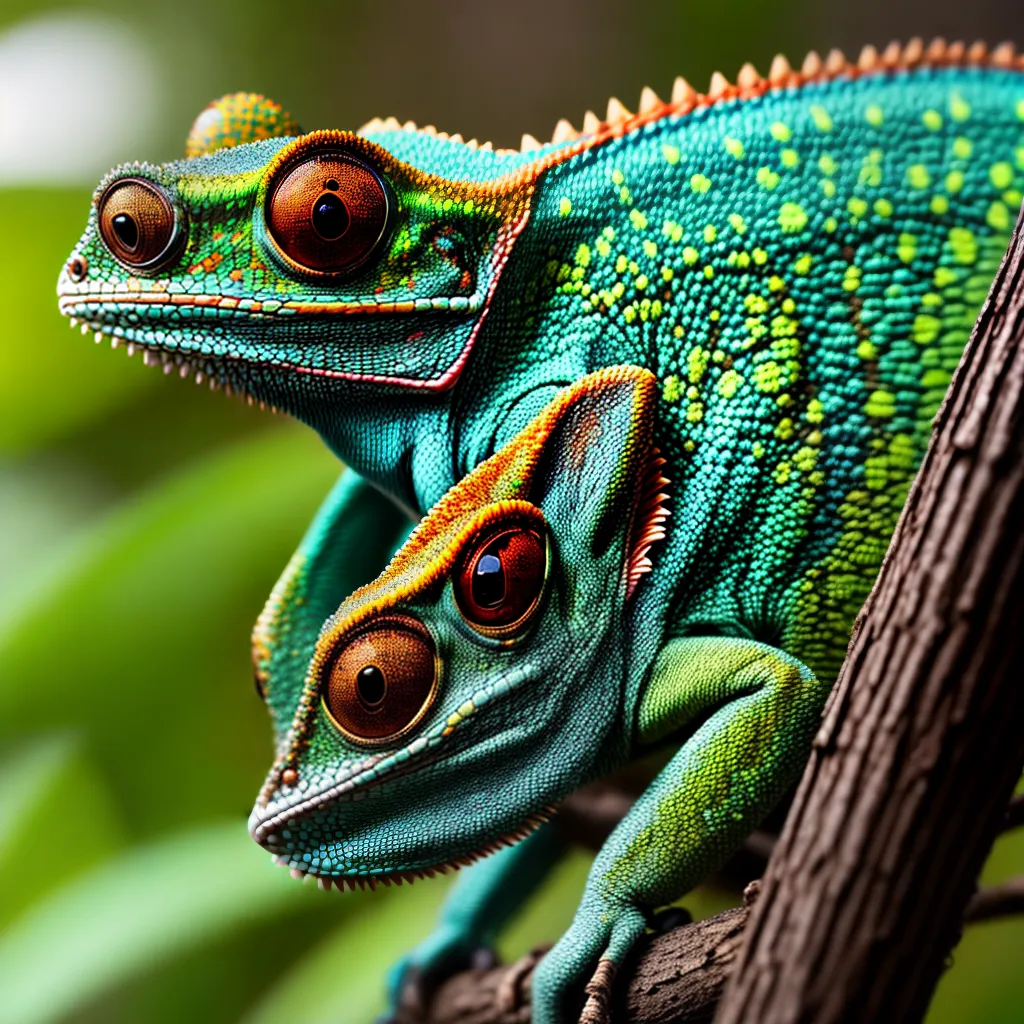 Sonhar com Répteis: Desvendando os Mistérios do Mundo Animal 3 Fotos camaleao verde olhos ramo