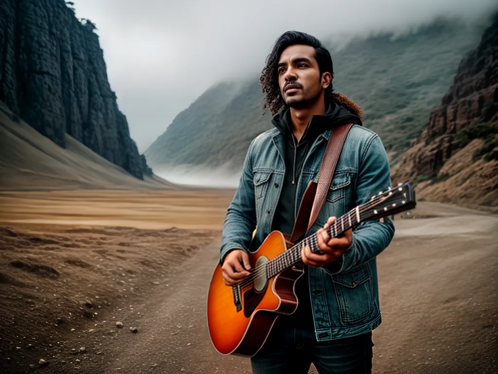 Sonhar com um Andarilho Cantante: Descubra o Significado Profundo 2 Fotos caminhante guitarra por do sol