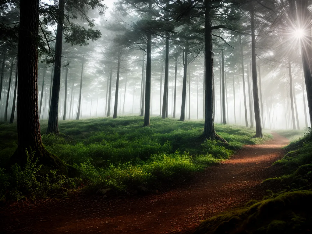 Fotos caminho floresta misteriosa luz sol