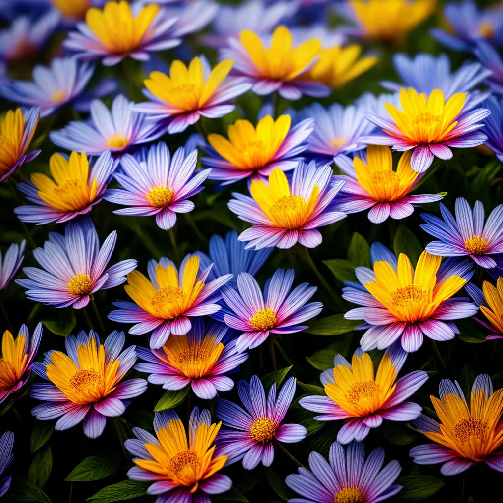 Fotos campo flores amarelas azuis sonhos