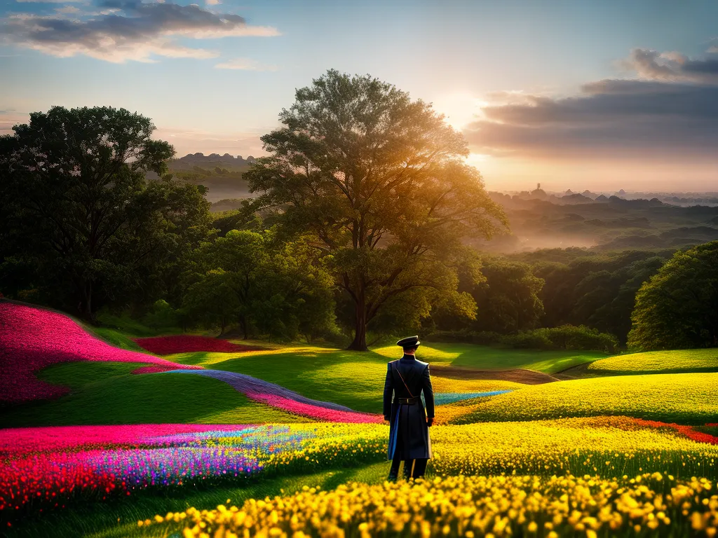 Fotos campo flores coloridas borboletas passaros