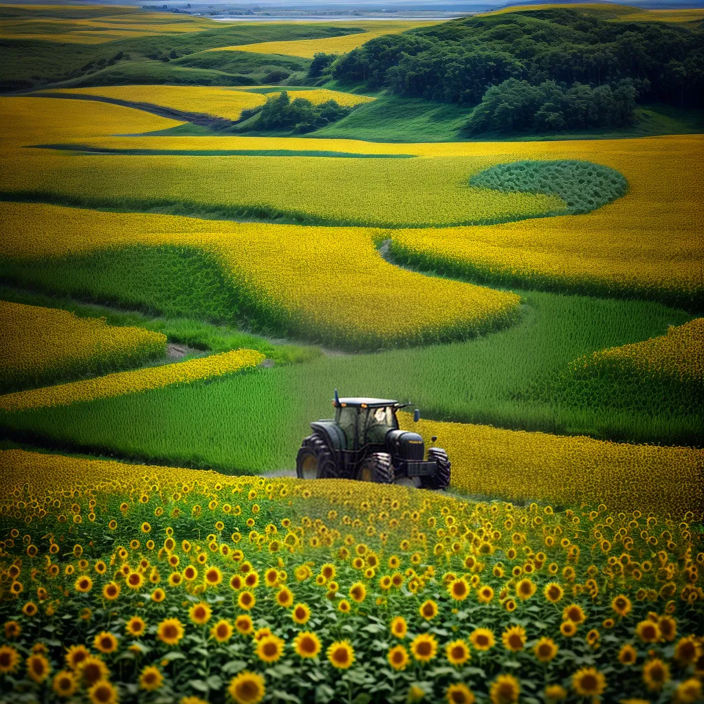 Fotos campo girassois infinito cultivo sonhos