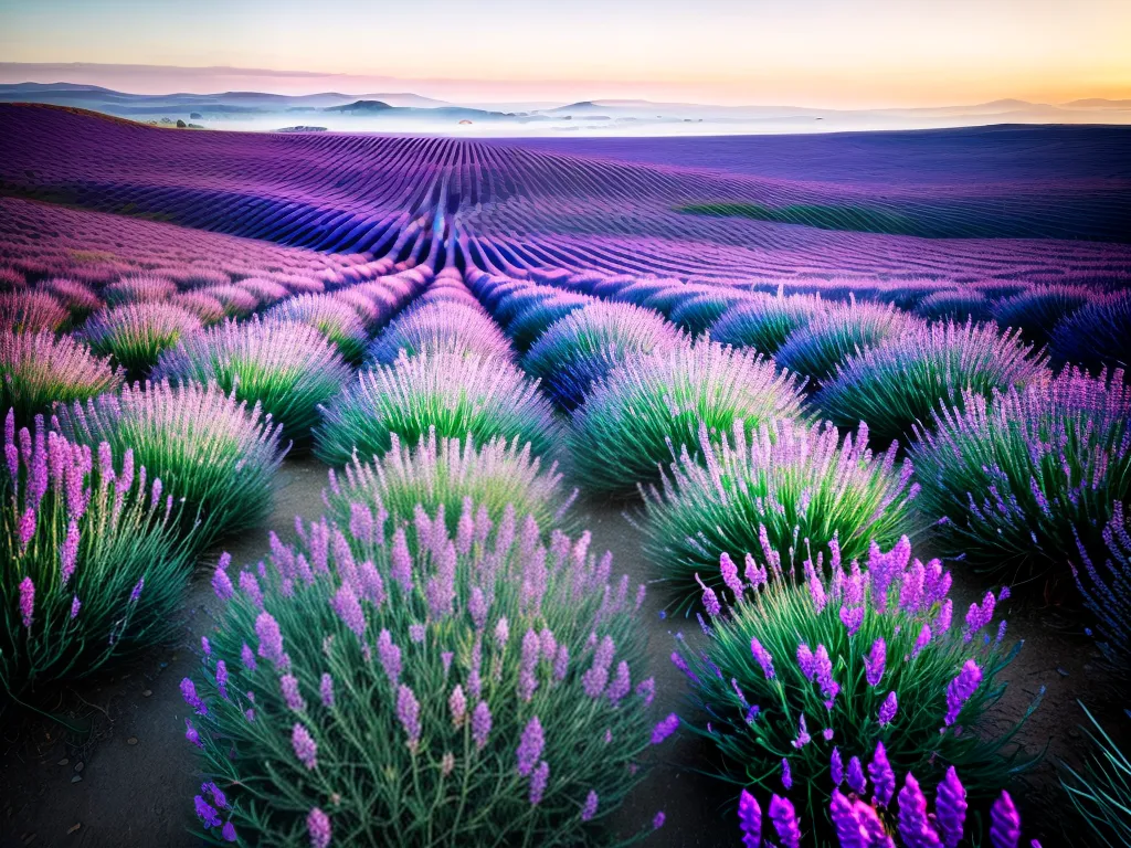 Fotos campo lavanda ceu azul serenidade