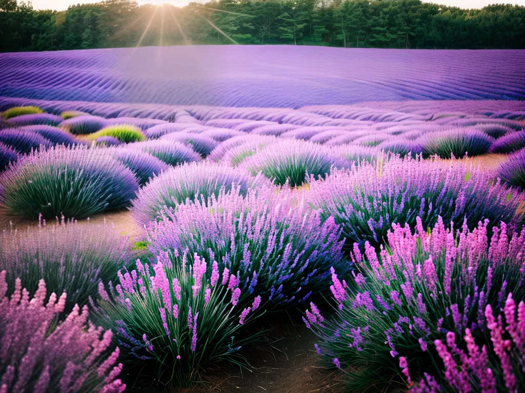 Fotos campo lavanda flores roxas tranquilidade
