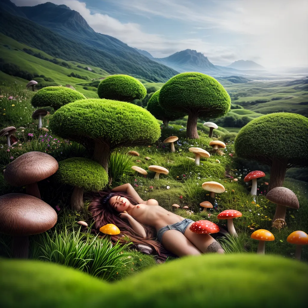 Sonhar com Cogumelos: Desvendando os Mistérios do Subconsciente 4 Fotos campo misterioso dormir cogumelos coloridos
