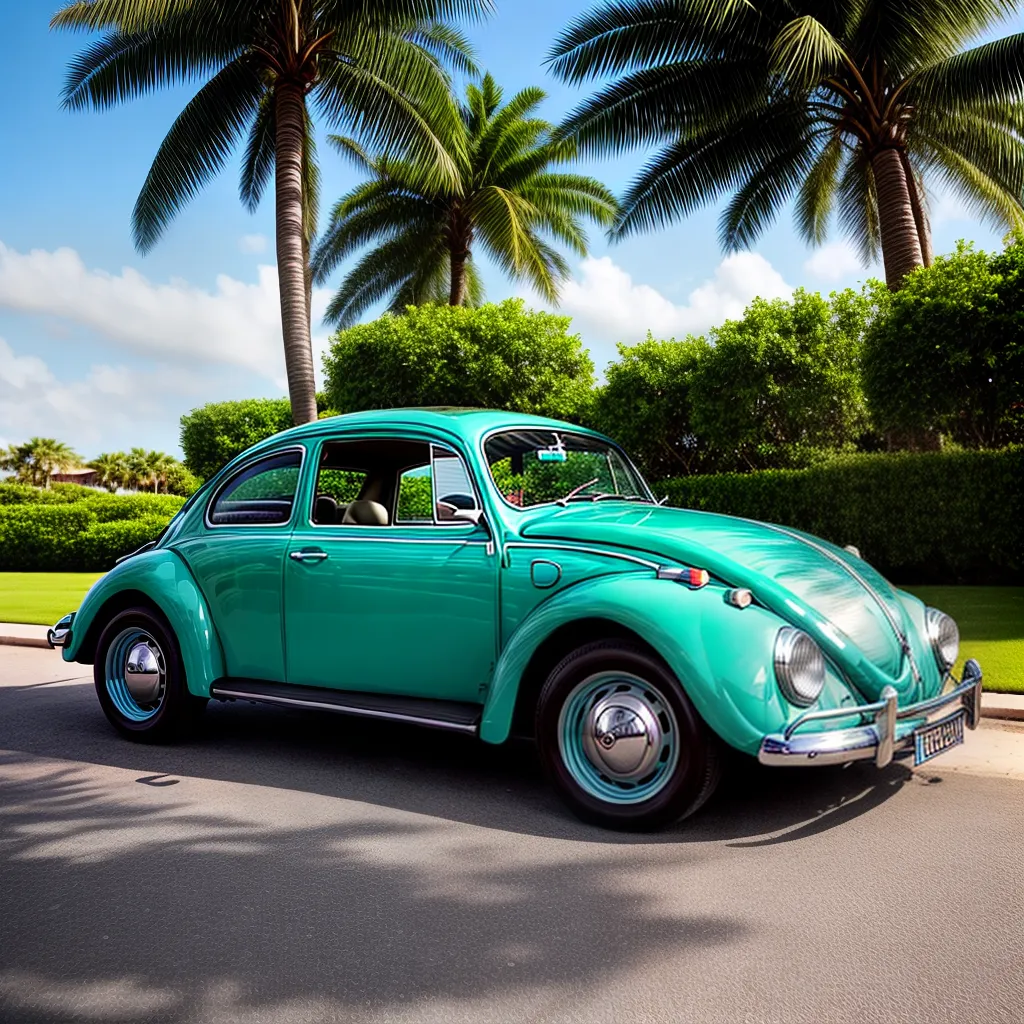 sonhos com Fusca 5 Fotos carro classico praia palmeiras ceu