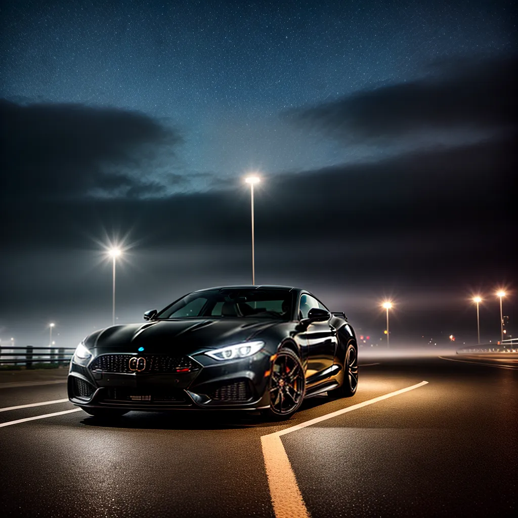 Desvende o Luxo dos Sonhos: Carro Esportivo de Luxo em Aventuras Noturnas 3 Fotos carro esporte preto velocidade
