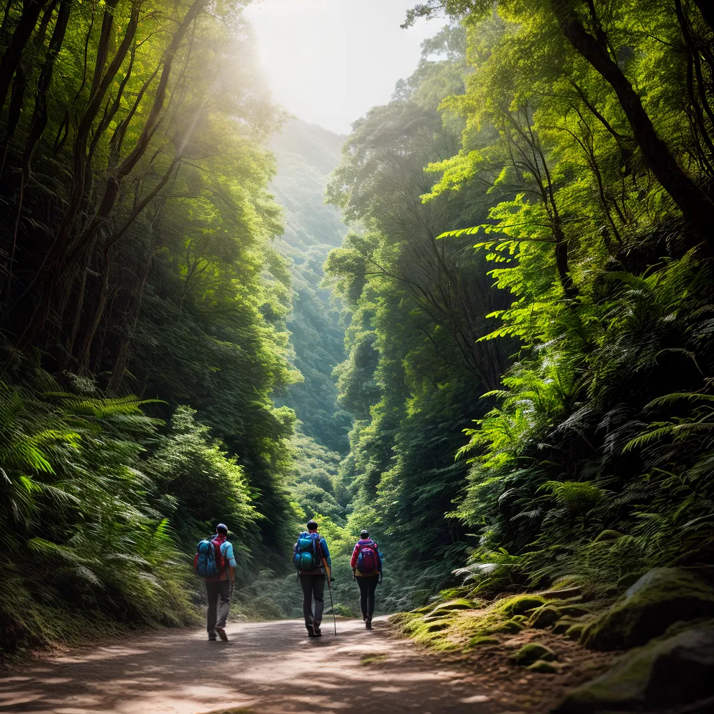 Sustentável: Realizando o Sonho de Viajar com Responsabilidade Ambiental 2 Fotos casal trilha floresta sustentavel