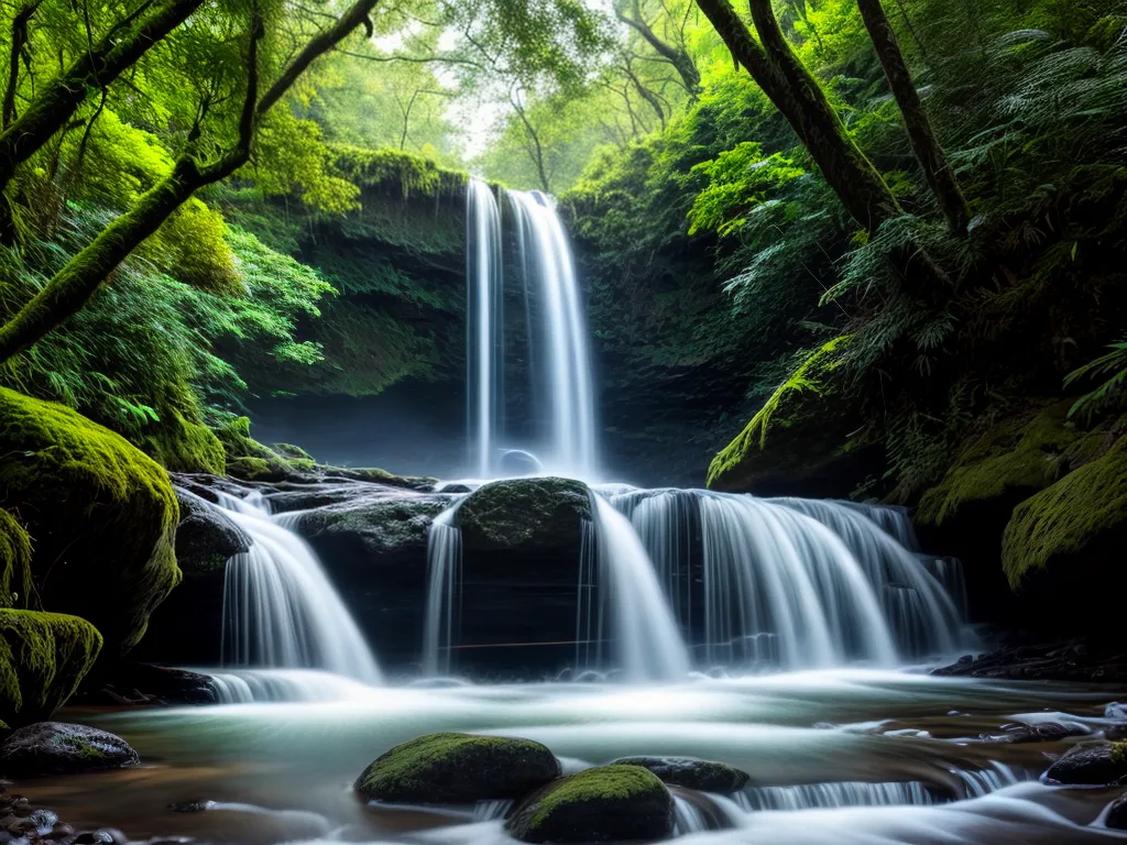Fotos cascata floresta magica misterio