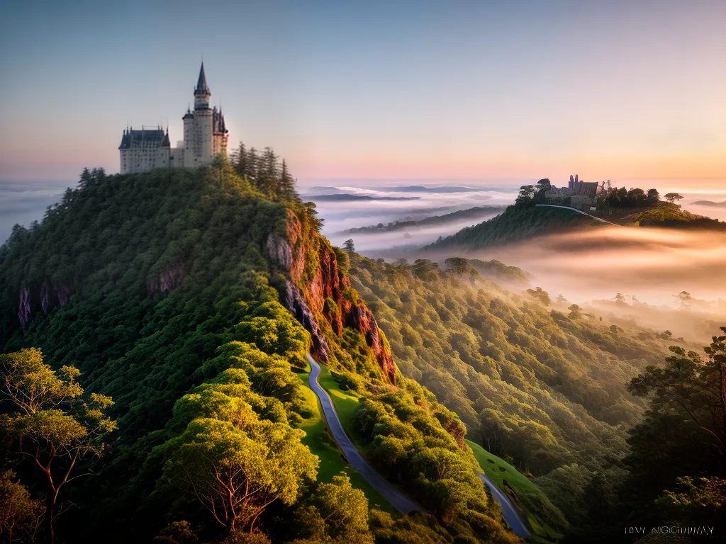 Fotos castelo encantado por do sol