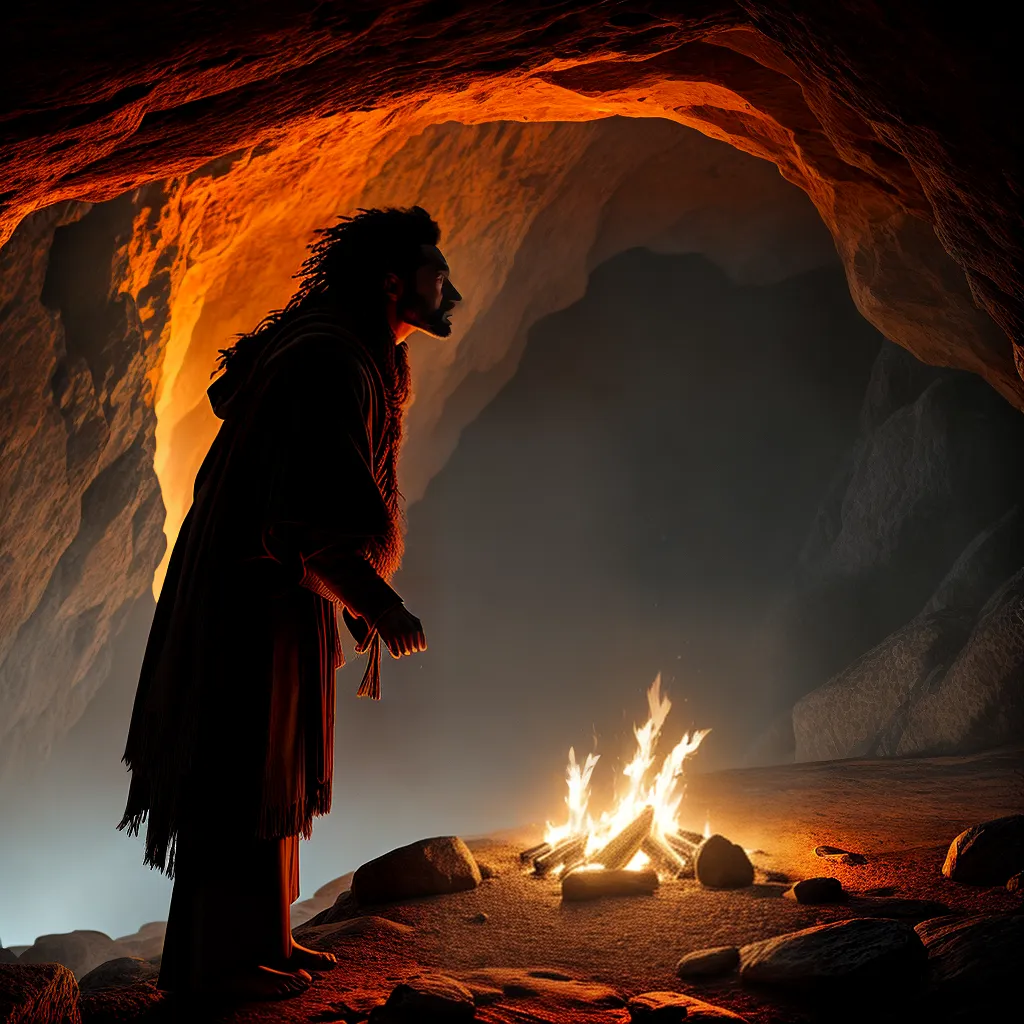 Sonhar com o Homem das Cavernas: O Significado Revelado 5 Fotos caverna fogo homem silhueta pinturas