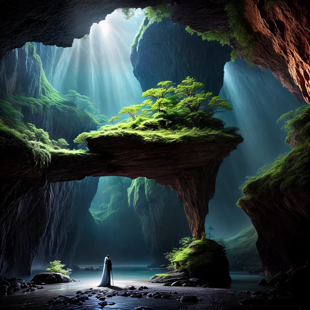 Fotos caverna misteriosa formacoes gigantes luz