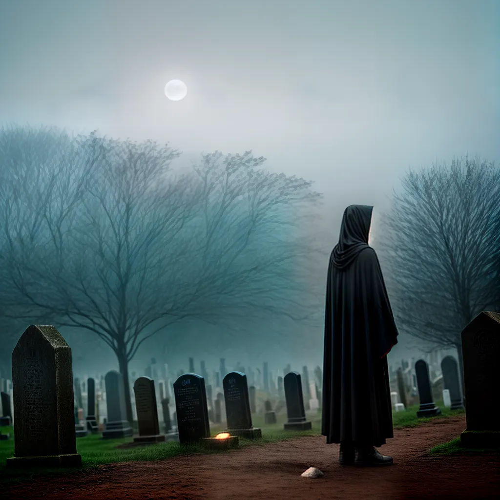 10. Os segredos ocultos por trás dos sepultamentos nos sonhos 4 Fotos cemiterio noturno nevoa pessoa capa cova
