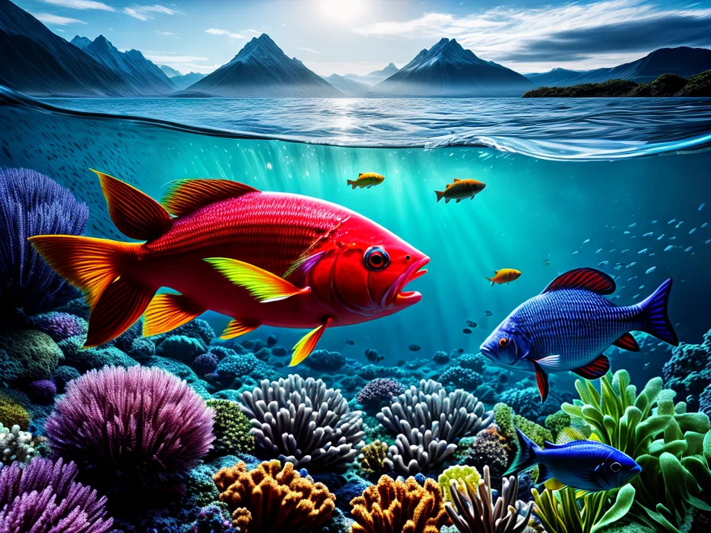 Desvende os Mistérios dos Sonhos Envolvendo Peixe, Alimento, Goma, Cauda, Verdura e Relevo 4 Fotos cena subaquatica colorida peixe frutas legumes