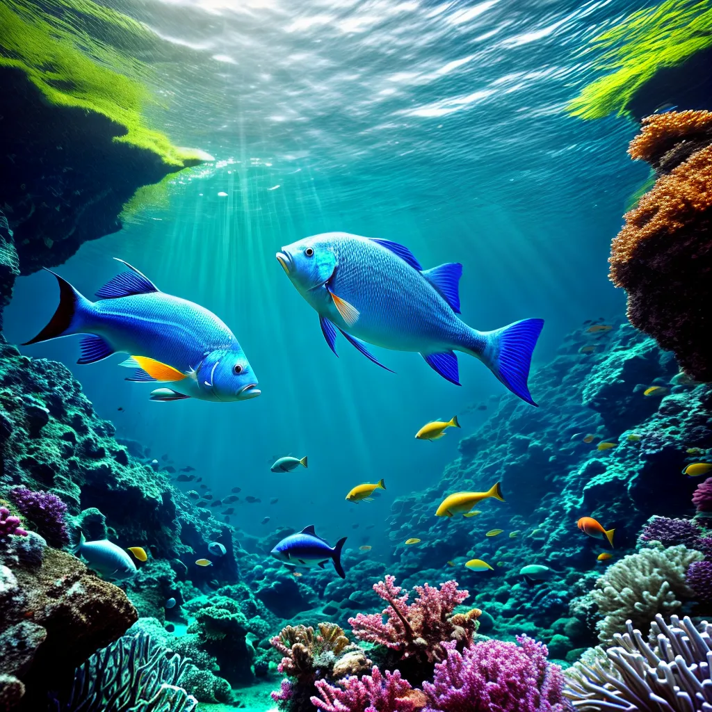 Fotos cena subaquatica peixes coloridos 1