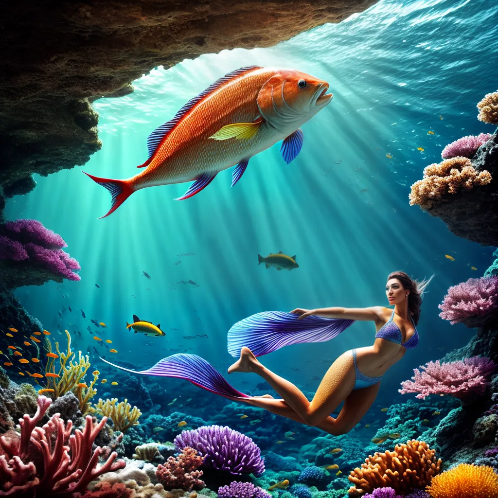 Mergulhe na Melodia do Sonho: Descubra o Significado de Sonhar com Música, Dança e Peixe 6 Fotos cena subaquatica peixes coloridos sereia 1