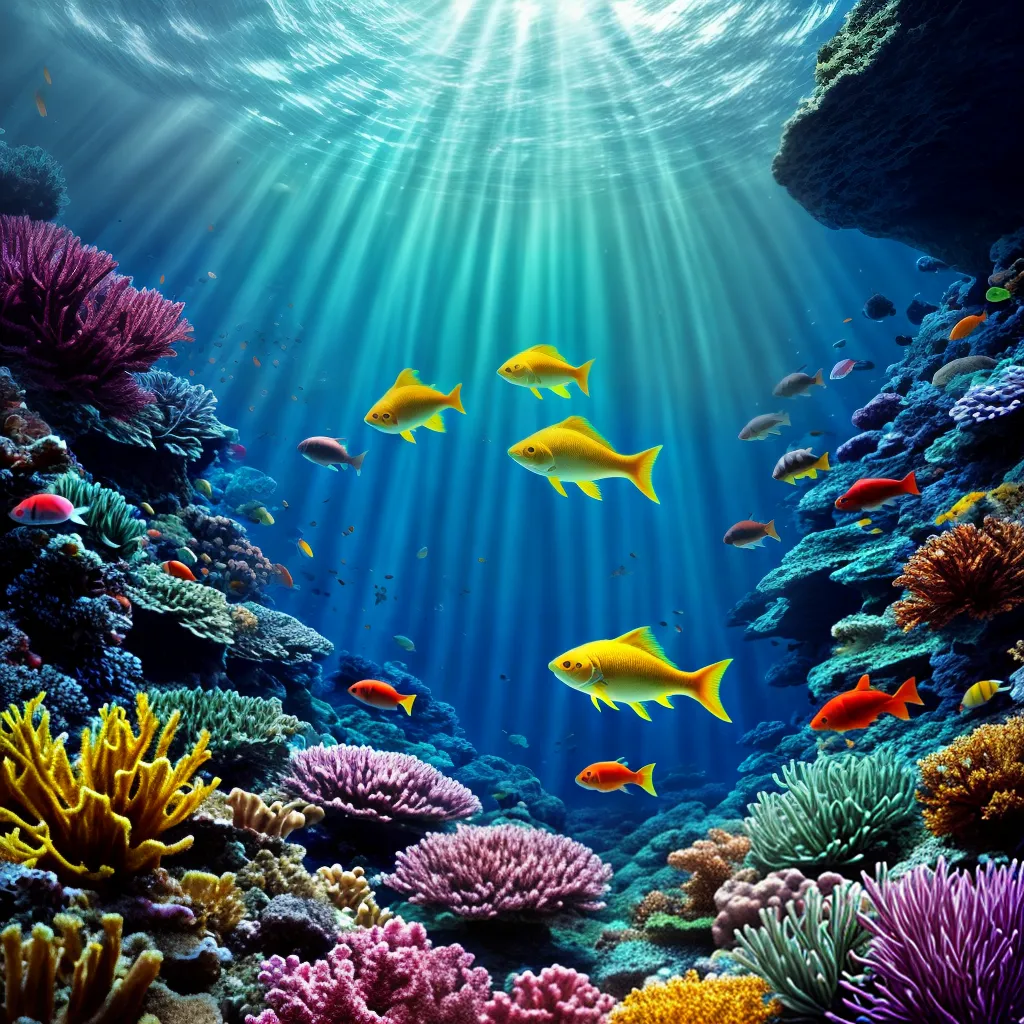 Fotos cena subaquatica peixes coloridos sonhos