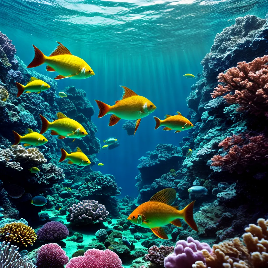 Fotos cena subaquatica peixes coloridos