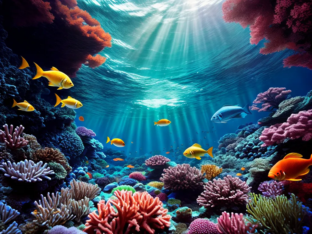 Metades Fascinantes: Descubra o Significado Genético dos Sonhos Aquáticos 3 Fotos cena subaquatica recifes coral peixes coloridos 2