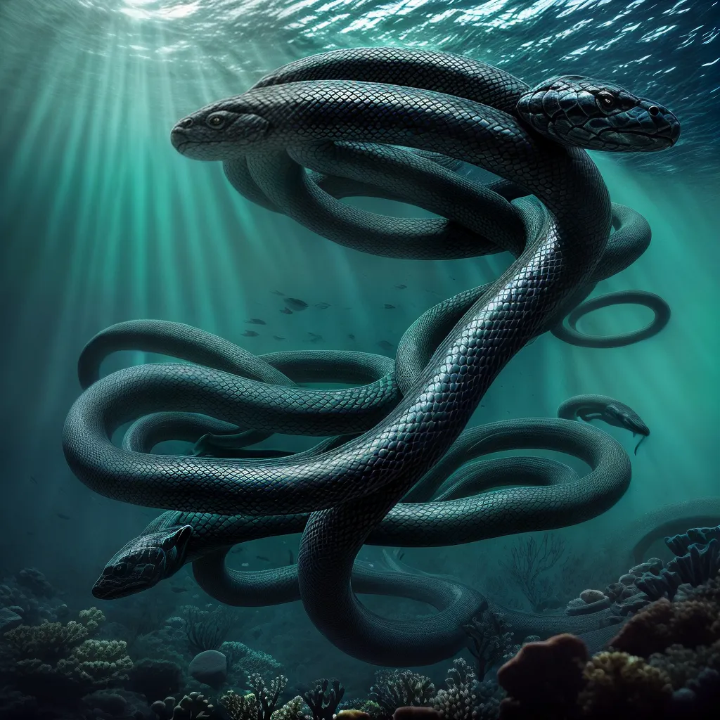 Fotos cena subaquatica serpentes misterio