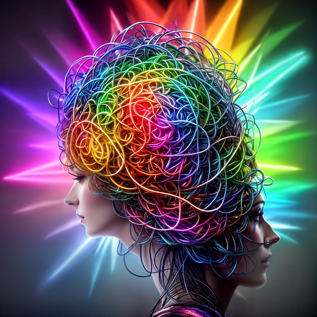 Decifrando os Enigmas dos Sonhos com Neurônios e Sinapses 5 Fotos cerebro colorido neuronios sonhos