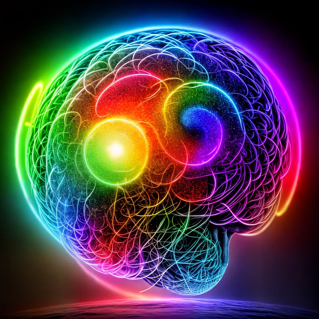 Sonhar com o Centro do Cérebro e Suas Implicações 6 Fotos cerebro luzes coloridas vortice