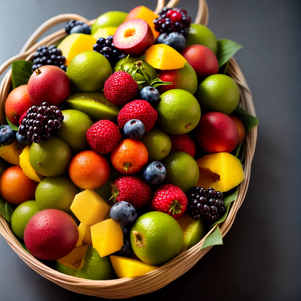 Sonhar com Frutas Tropicais: Desvendando os Segredos do Misticismo 2 Fotos cesta frutas tropicais coloridas