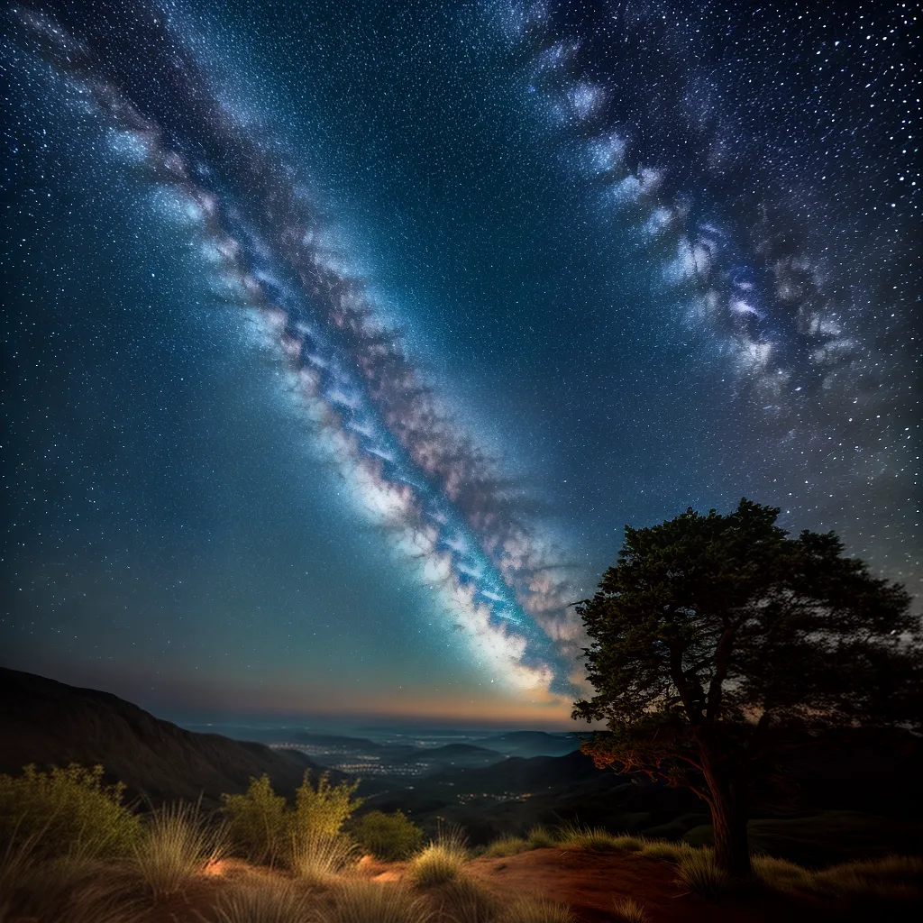 Fotos ceu estrelado constelacoes paisagem serena