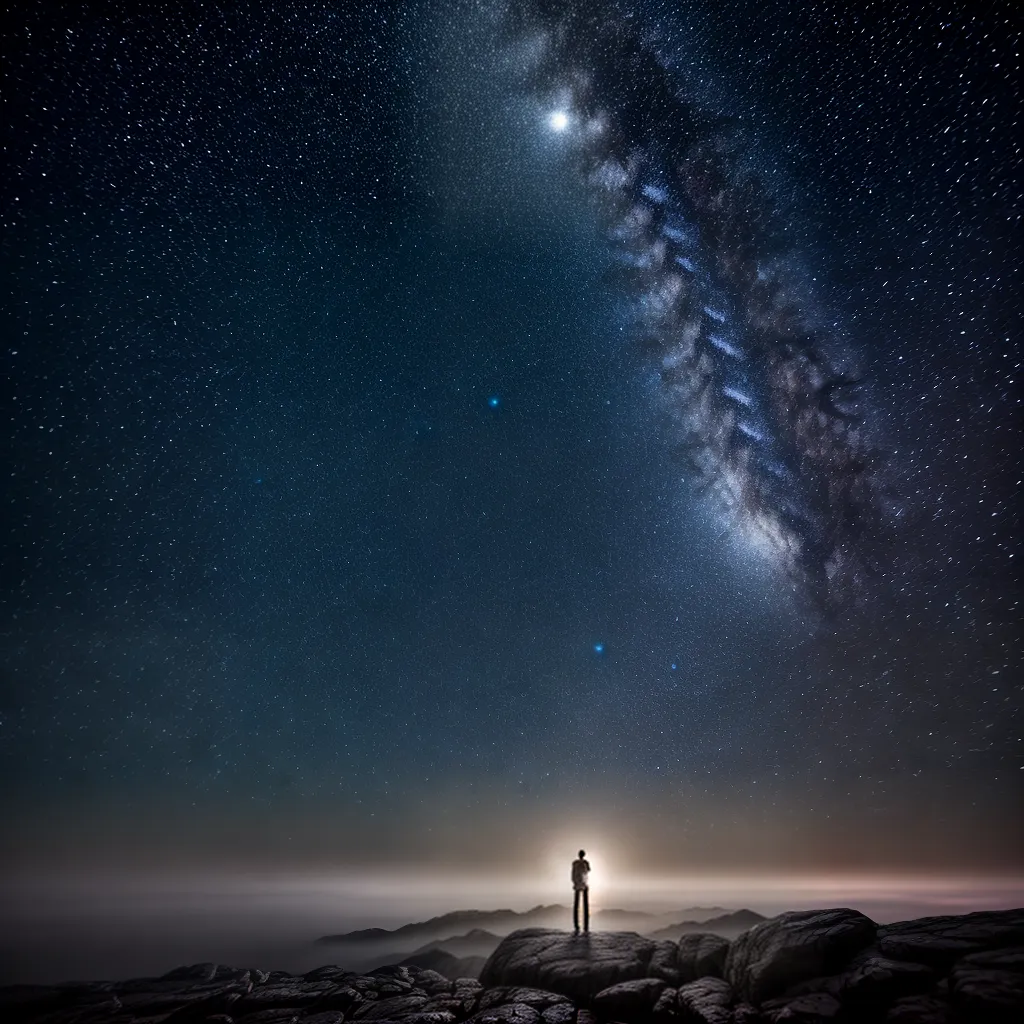 Fotos ceu estrelado lua cheia espiritualidade