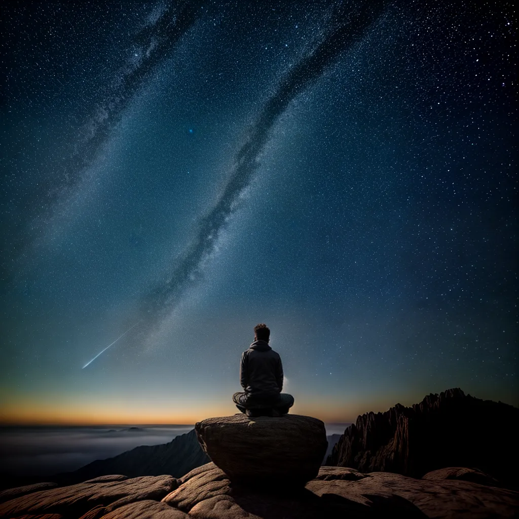 Fotos ceu estrelado lua cheia meditacao