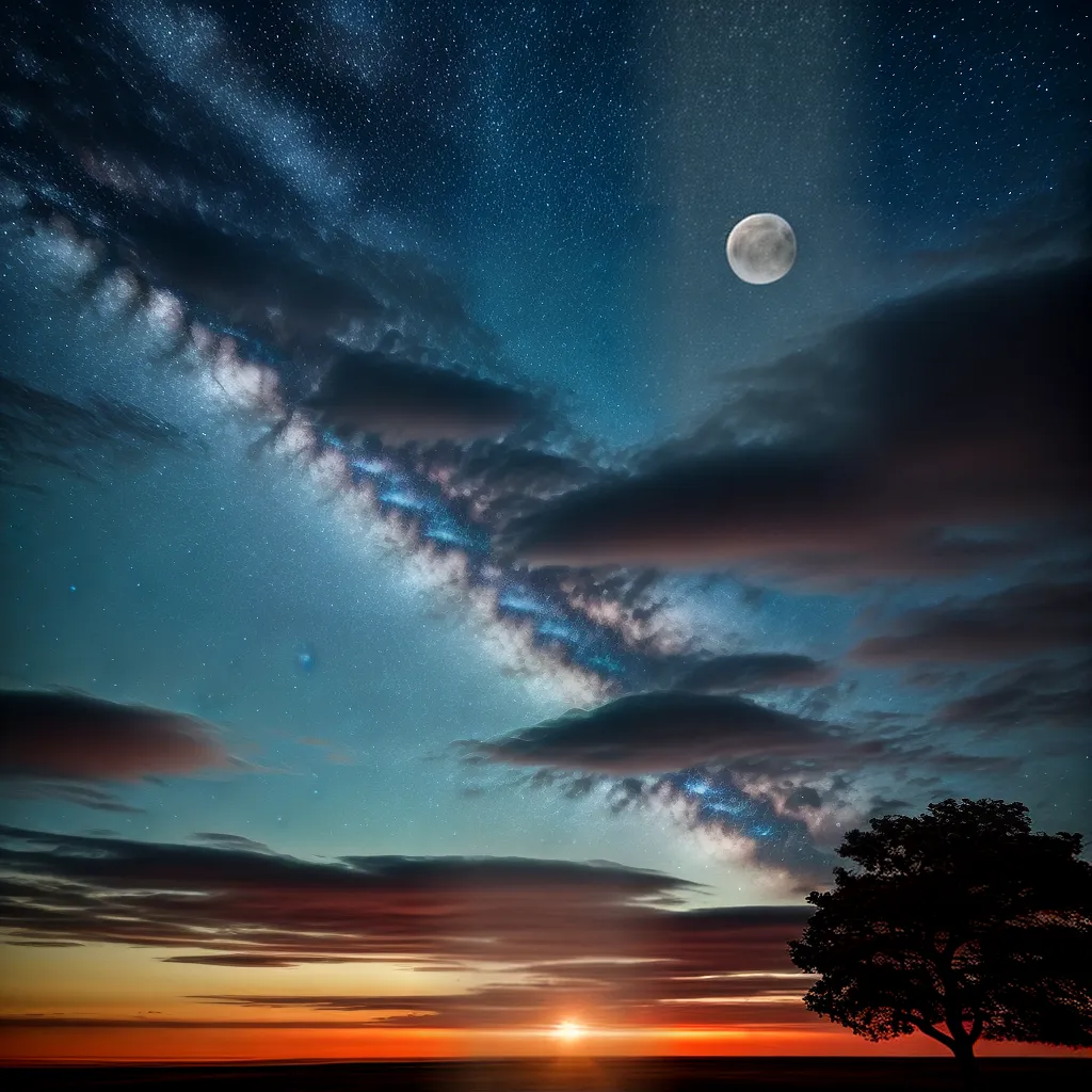 Céu Noturno: Descubra o Significado dos Sonhos com Nuvens 6 Fotos ceu estrelado lua crescente nuvens misterio