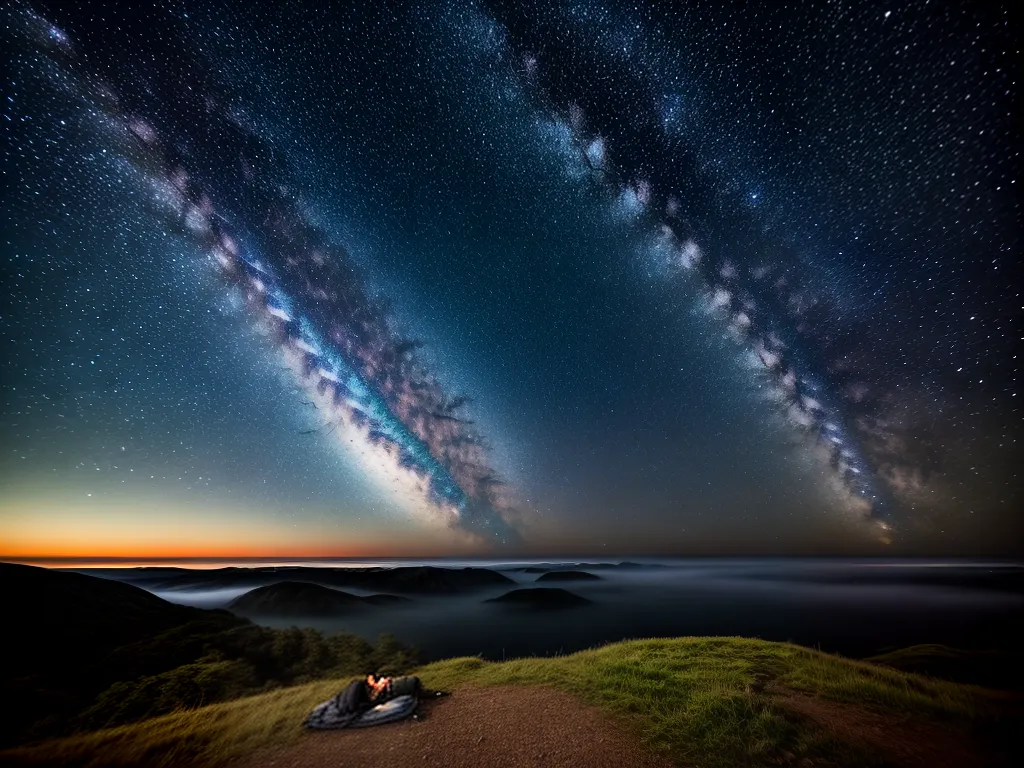 Sonhe com as Constelações: Descubra os Segredos Ocultos nos Sonhos! 5 Fotos ceu estrelado milky way pessoa deitada