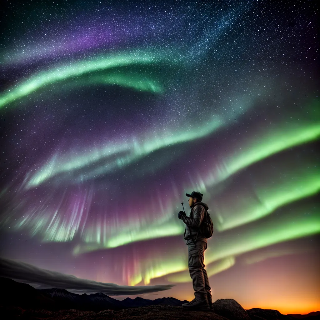 Fotos ceu estrelas aurora pintura misterio