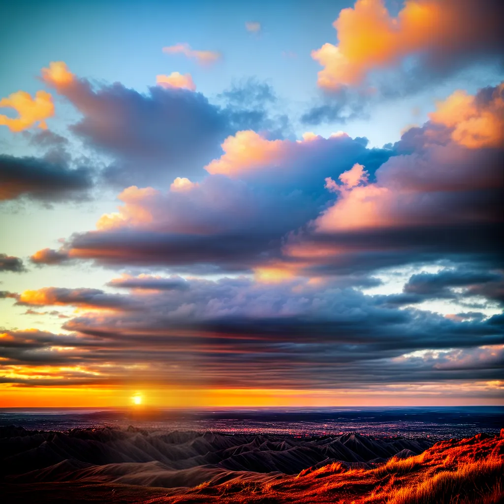 Fotos ceu imaginativo nuvens coloridas por do sol