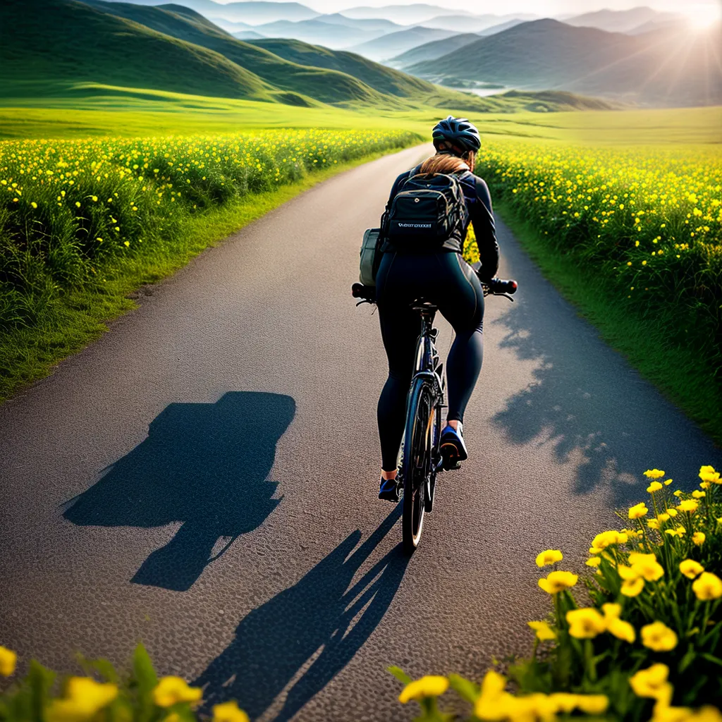 Sonhar com Bicicleta: O Que Isso Pode Significar? 4 Fotos ciclista estrada campo flor sol
