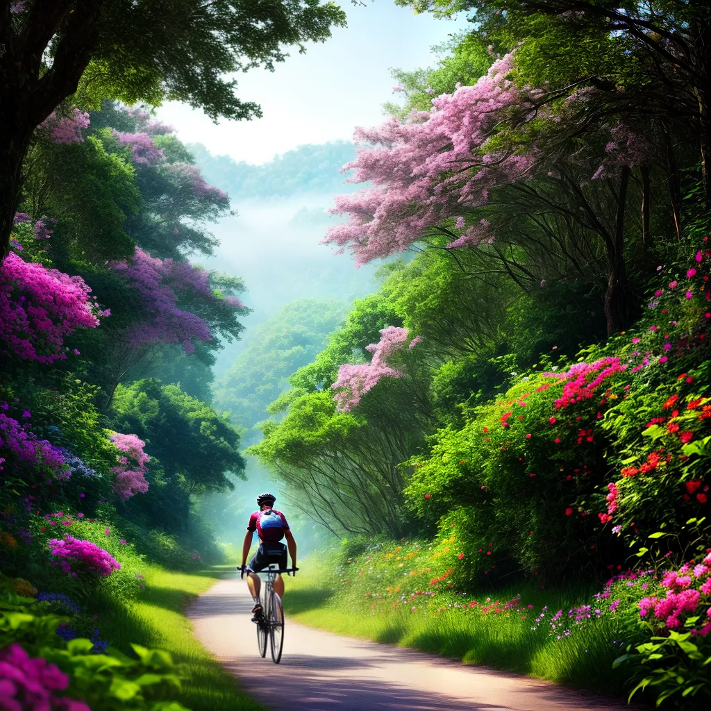 Explorando os Mistérios dos Sonhos: O Significado de Sonhar com Ciclismo e Flora na Vida 4 Fotos ciclista floresta colorida sonho