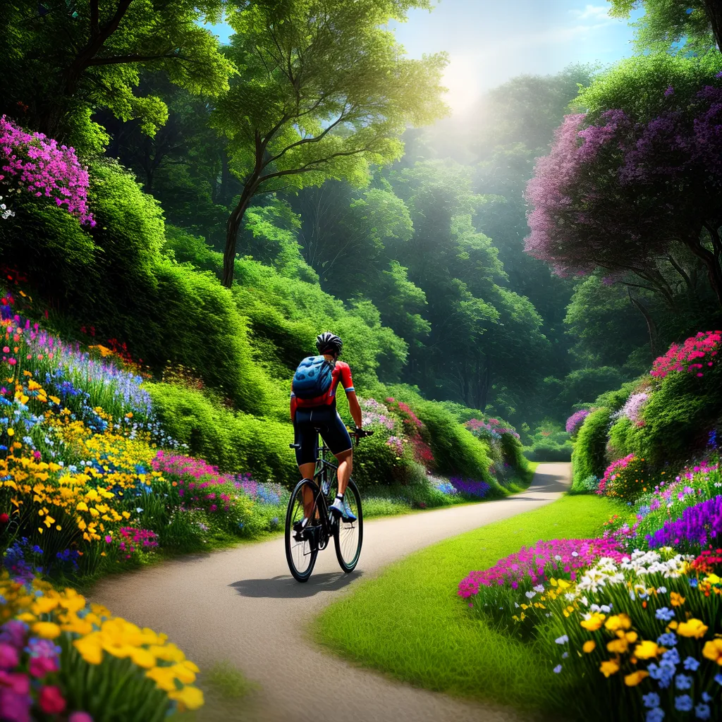 Explorando os Mistérios dos Sonhos: O Significado de Sonhar com Ciclismo e Flora na Vida 3 Fotos ciclista jardim colorido sonhos