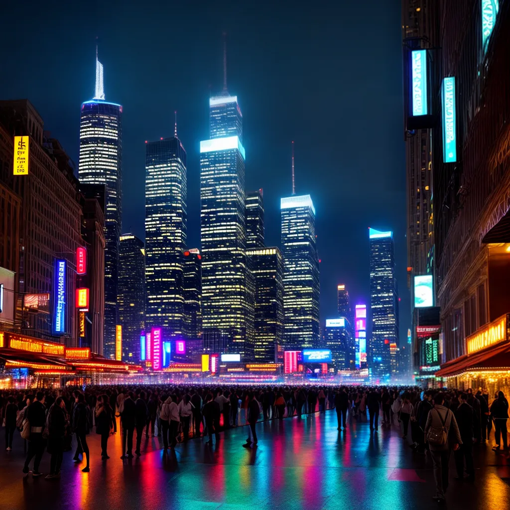 Fotos cidade noturna energia vibrante 1