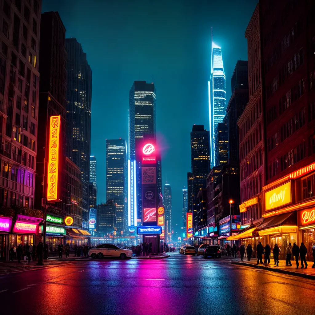 Fotos cidade noturna luzes neon hidrante