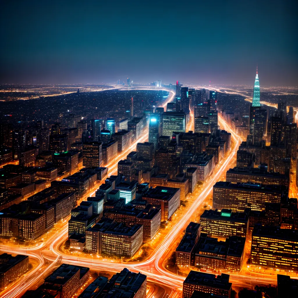Fotos cidade noturna luzes vibrante