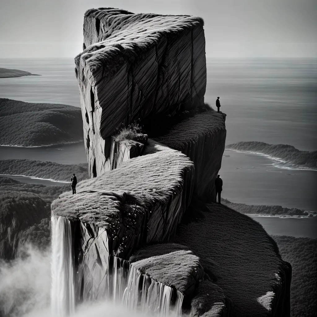 Fotos cliff contemplacao paisagem nevoa