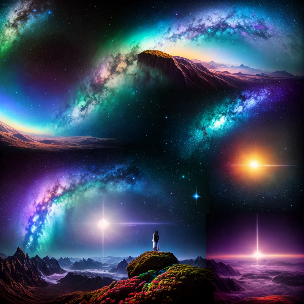 Fotos colagem onirica nuvens galaxias criaturas