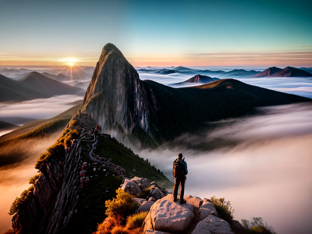 Descubra o Incrível Significado de Sonhar com Exploração e Vitória 4 Fotos conquista pico montanha paisagem sol