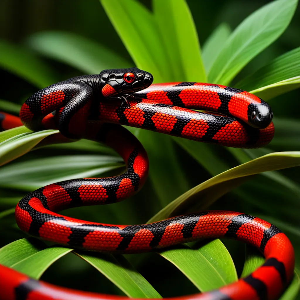 Fotos coral serpente vermelha preta folhagem