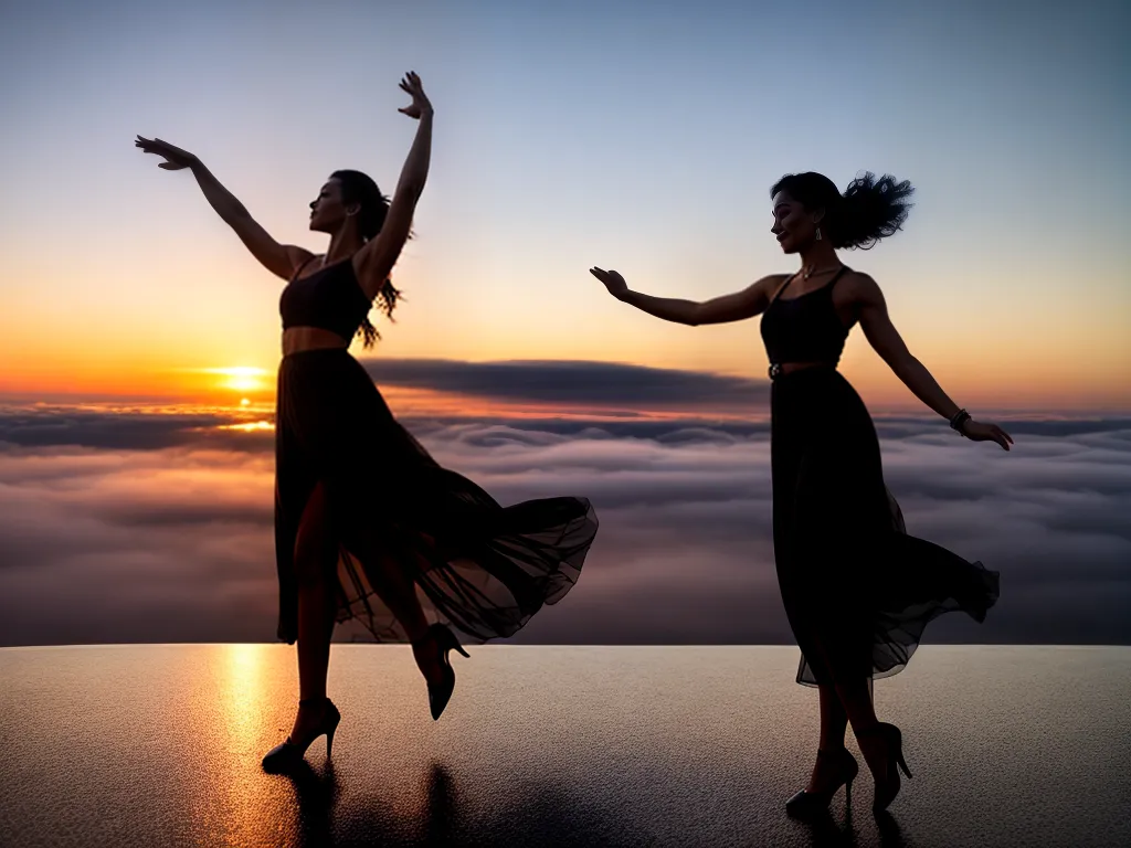 Fotos danca silhueta por do sol sonhos