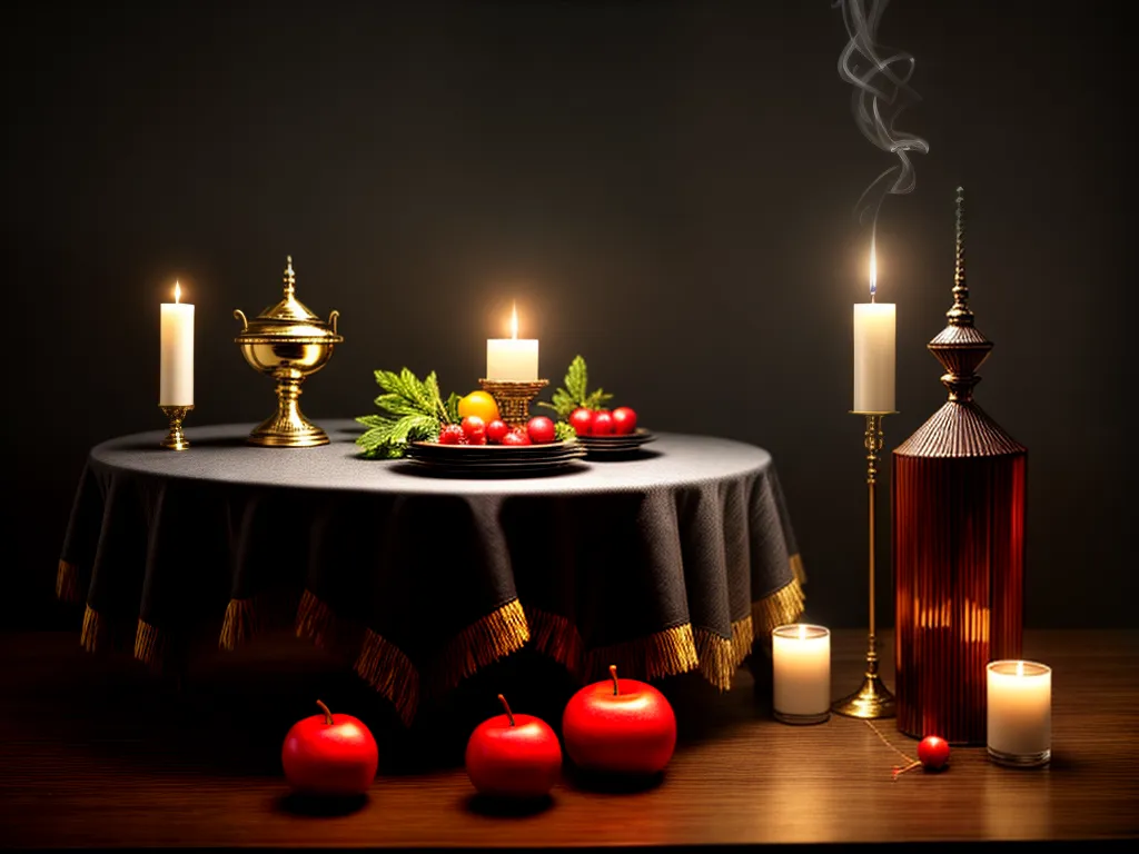 Fotos despacho misterioso ritual frutas velas