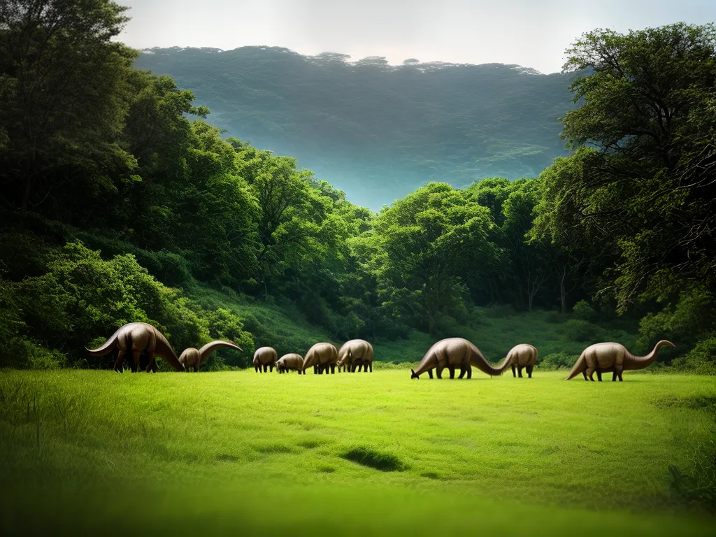 Desvende os Mistérios dos Sonhos com Dinossauros Herbívoros 6 Fotos dinossauros pastando prehistorico natureza